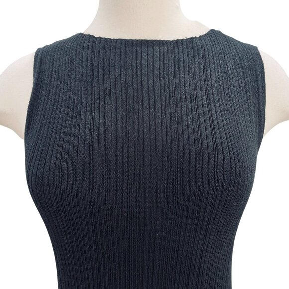 A New Day Black Ribbed Knit Sleeveless Maxi Dress NWT Sustainable Size M - Picture 7 of 11